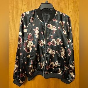 Reversible Bomber Satin Jacket Size Juniors Medium.